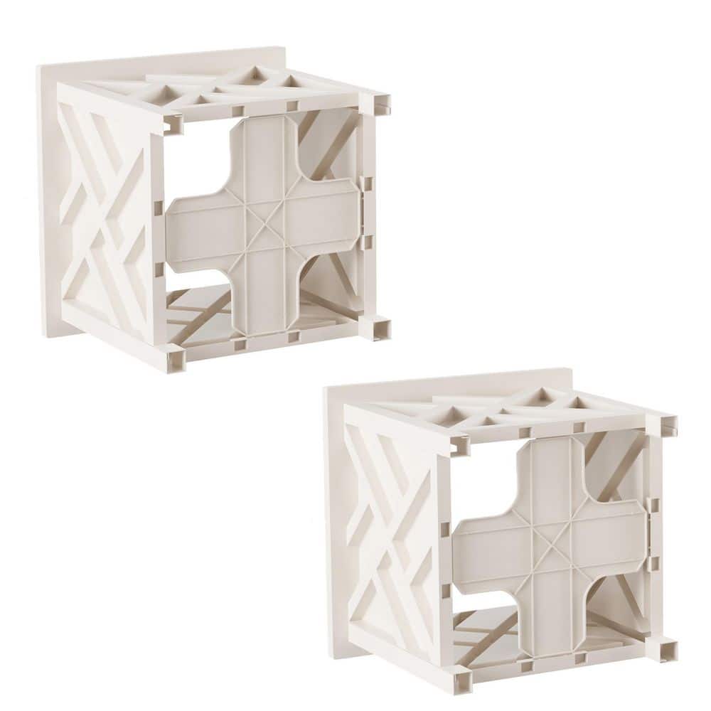 Farmhouse Lattice White Polypropylene Planter Box 14.75" - 2 Pack
