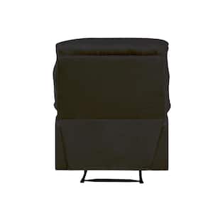 Black Club Recliner in Black Woven Fabric for Home Office
