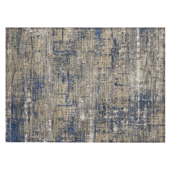 Chantille Machine Washable Indoor/Outdoor Abstract ACN1969 Navy 2 ft. x 3 ft. Accent Rug