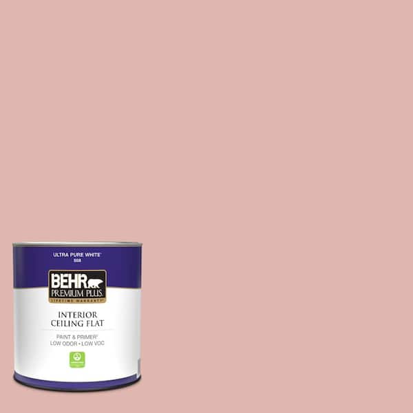 BEHR PREMIUM PLUS 1 qt. #S160-2 Pink Quartz Ceiling Flat Interior Paint