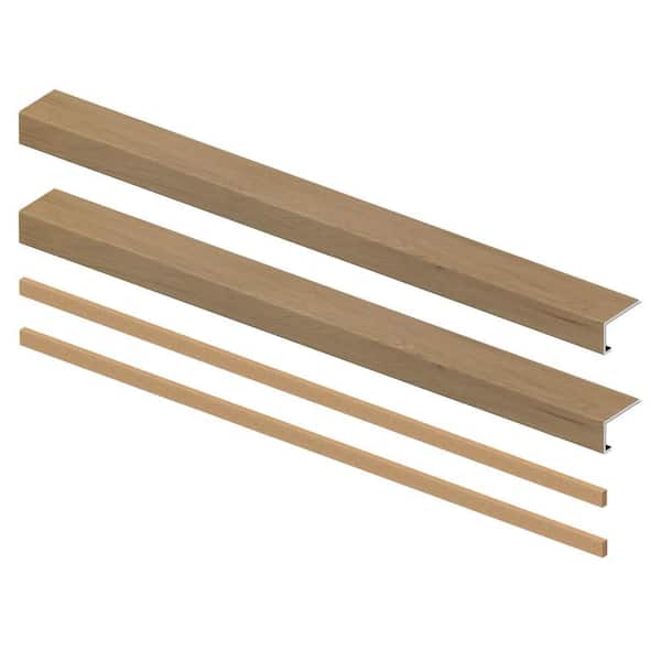 Joplin Pecan 8mm x 46in x 4in Exact Match Large Square Nose Open Stair Return/Landing Kit (2-Pack)