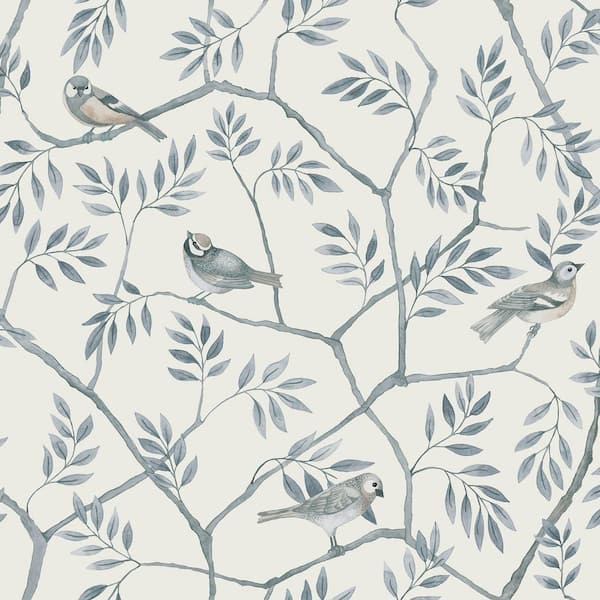 A-Street Prints Crossbill Light Blue Branches Paper Strippable Roll (Covers 56.4 sq. ft.)