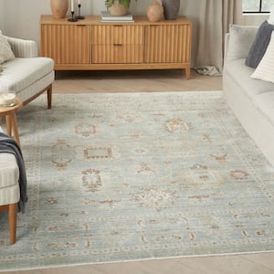 Oases Mint 8 ft. x 10 ft. Distressed Traditional Area Rug