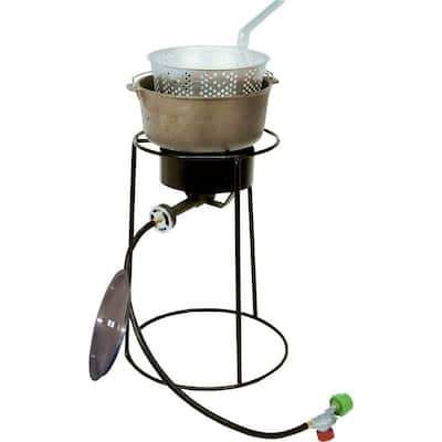 Barton 17.5 qt. Portable LPG Propane Dual Burner Deep Fryer Outdoor Cooker  Station with Triple Fry Baskets 95514-H3 - The Home Depot