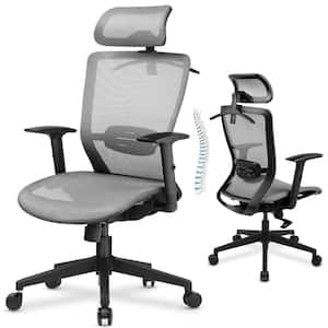 Gray Ergonomic Office Chair Executive Mesh Desk Chair with Adjustable Armrests and Lumbar Support