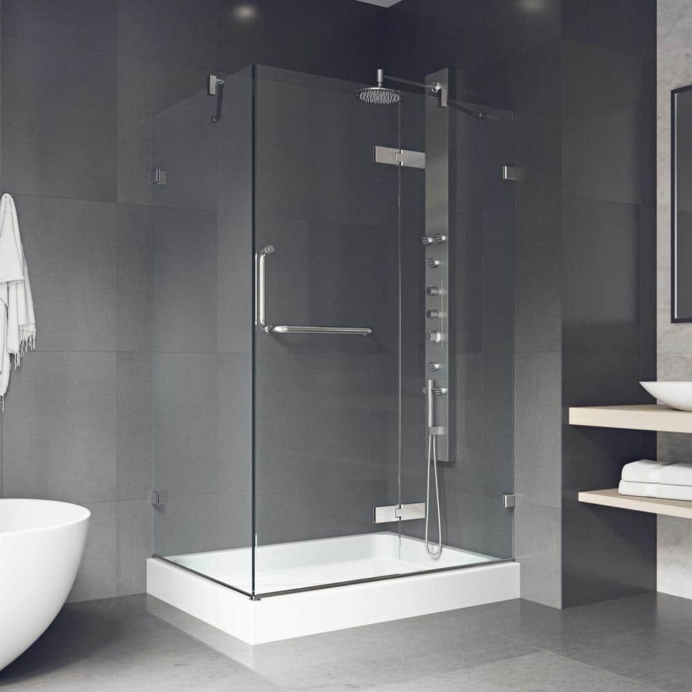 Monteray Frameless Chrome Shower Enclosure with Clear Glass and Base