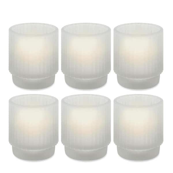 Unbranded White Glass Votive Candle Holders 6-Pack