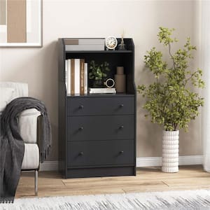 Black 3-Drawer 23 in. Chest of Drawers