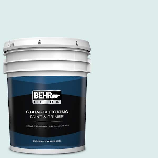 BEHR ULTRA 5 gal. #510E-1 Ice Folly Satin Enamel Exterior Paint & Primer