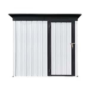 5 ft. x 3 ft. Metal Garden Sheds Outdoor Storage Sheds White Plus Black, 12.85 sq. ft.