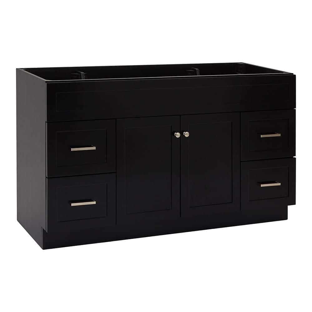 Hamlet 60" Black Solid Wood Freestanding Bathroom Vanity Cabinet