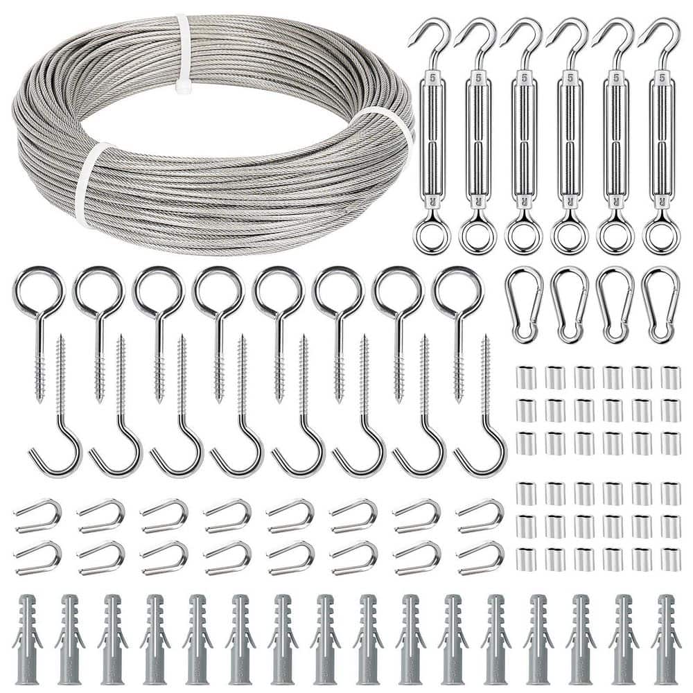 1/16 in. Wire Rope Kit, 165 ft. Stainless Steel Cable with M5 Turnbuckles for Cables Wire Tension Kit for Garden Trellis price history on PriceWatchPro