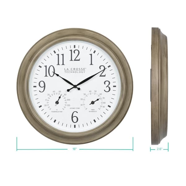 Timestone Clock タイムストーン クロック 希少 La Crosse Technology 18 in. Indoor/Outdoor Tan Atomic Analog Wall