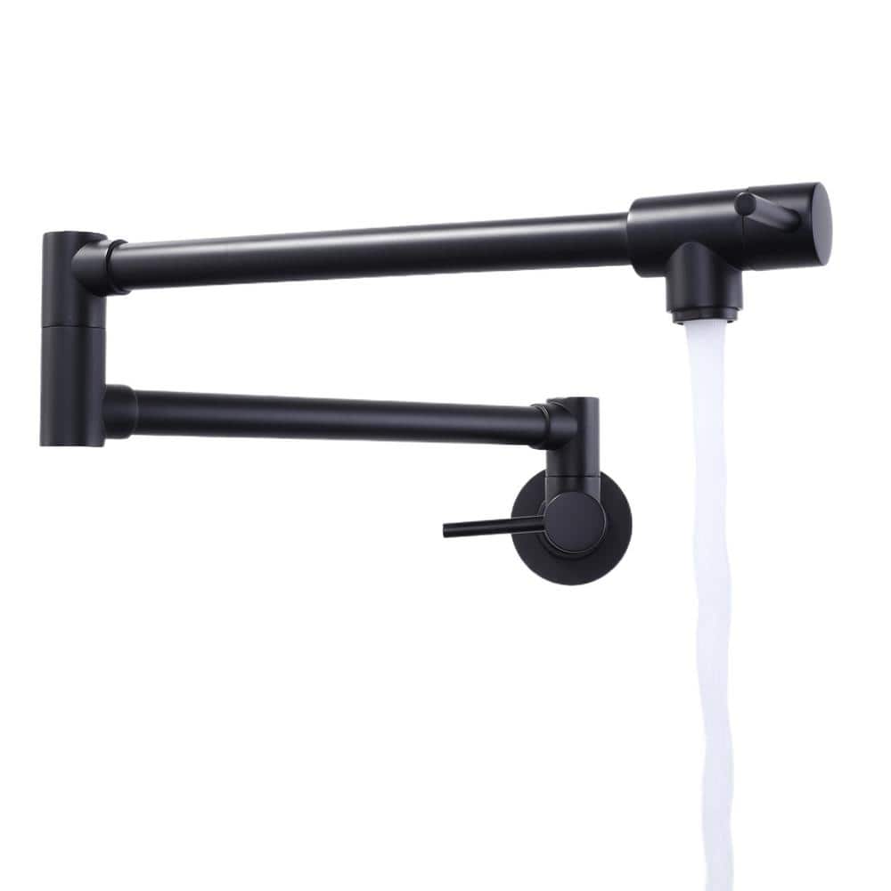 ALEASHA Wall Mounted Pot Filler with Double Handles in Matte Black AL-1A46B  The Home Depot