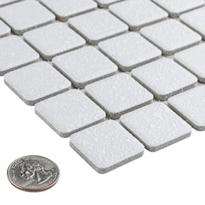 Crystalline Square White 11-3/4 in. x 11-3/4 in. Porcelain Mosaic Tile (9.8 sq. ft./Case)