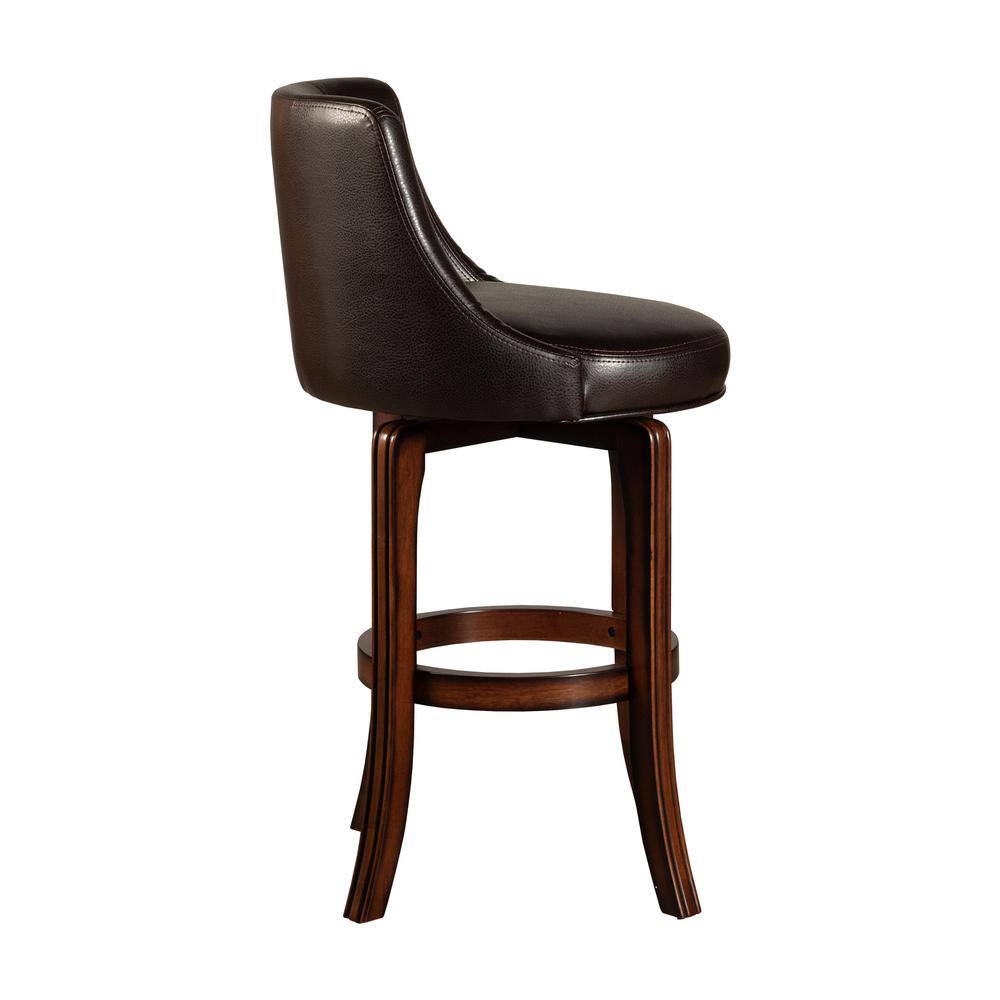 Napa Valley Dark Brown Wood Swivel Counter Stool