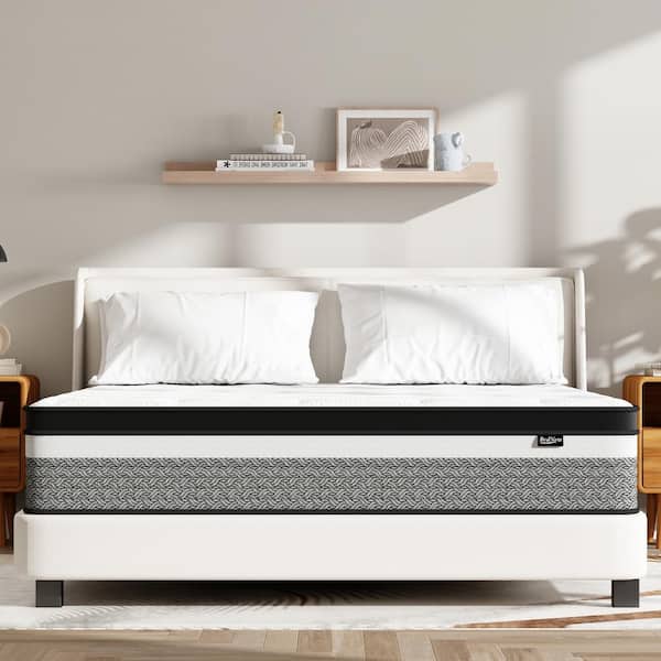 BedNew King Medium Firm Hybrid Memory Foam and Spring 14 in. Bed in a Box Comfort Pillow Top Mattress