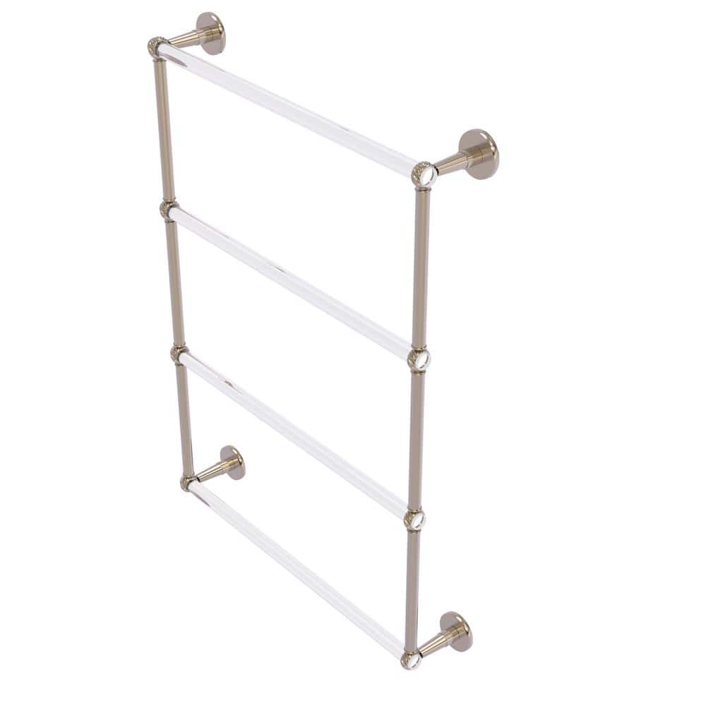 Antique Pewter and Clear Acrylic 4-Tier Ladder Towel Bar