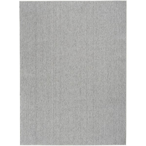 Nourison Textured Home Ivory Grey 6 ft. x 9 ft. All-over design Contemporary Area Rug