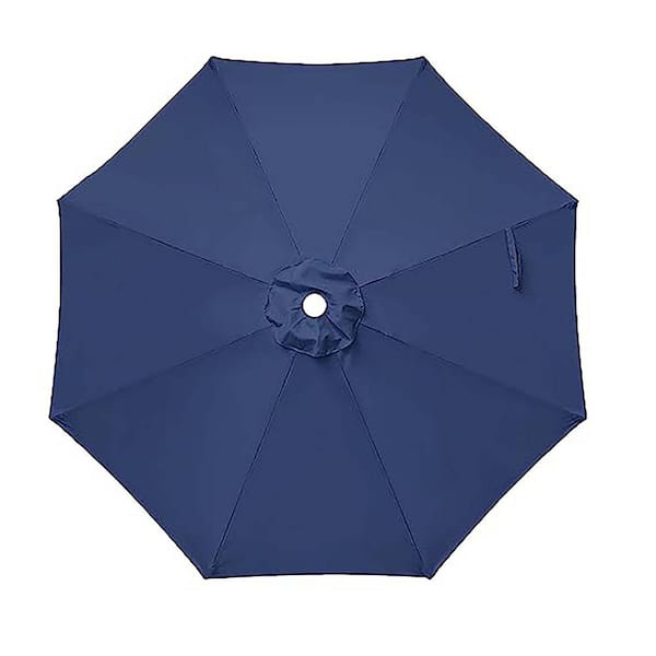 Unbranded 9 ft. Patio Umbrella Replacement Canopy 8 Ribs Table Market Yard Umbrella Replacement Top Cover (Canopy Only) Dark Blue