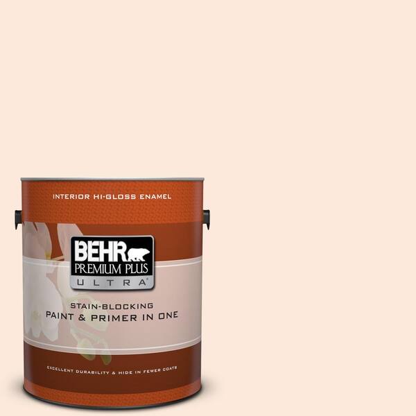 BEHR Premium Plus Ultra 1 gal. #250A-2 Wistful Beige Hi-Gloss Enamel Interior Paint and Primer in One