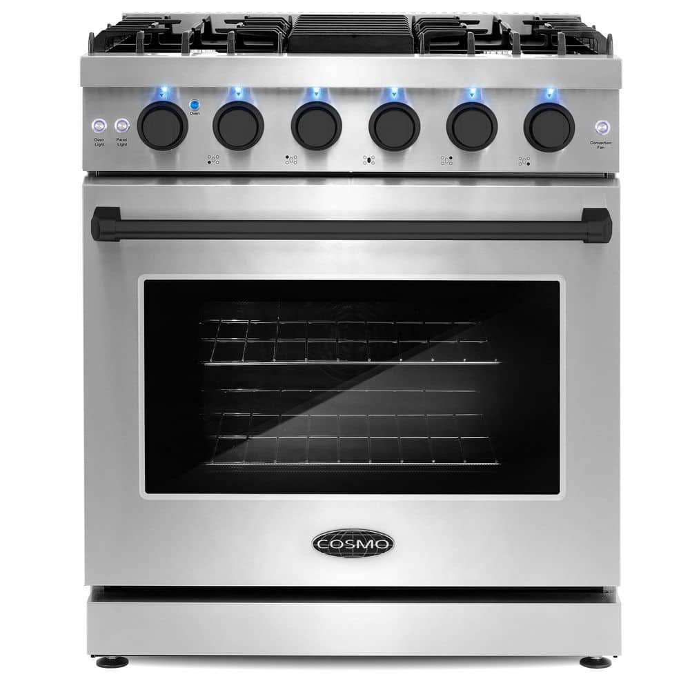 30 in. 4.5 cu. ft. Gas Range, 5 Burners, Convection Oven, Knob LED Lights, Stainless Steel, Matte Black Handle Knob Kit price history on PriceWatchPro