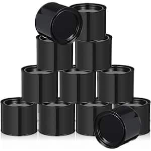 1 Pint Black Paint Bucket，Plastic Paint Cans(12-Pack)