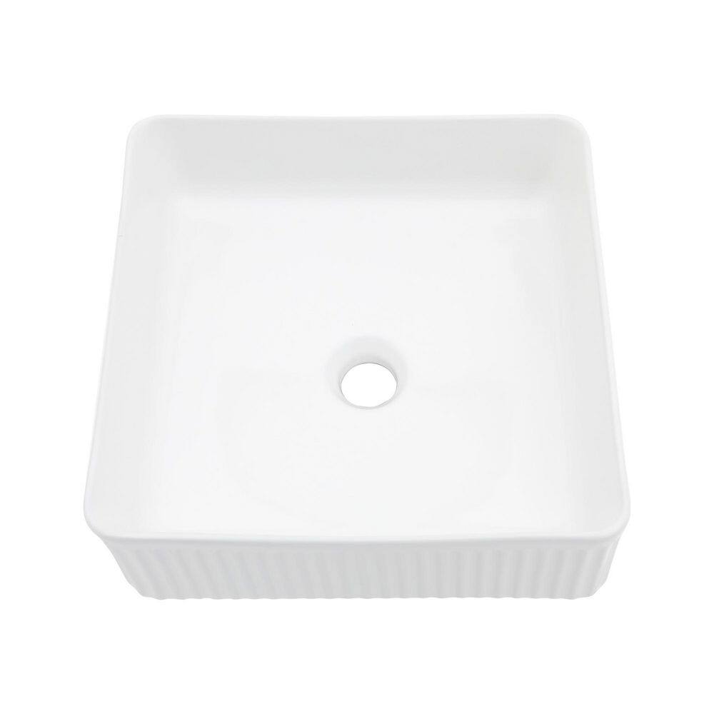 15.69 in. Vessel Square Bathroom Sink in White Ceramic price history on PriceWatchPro
