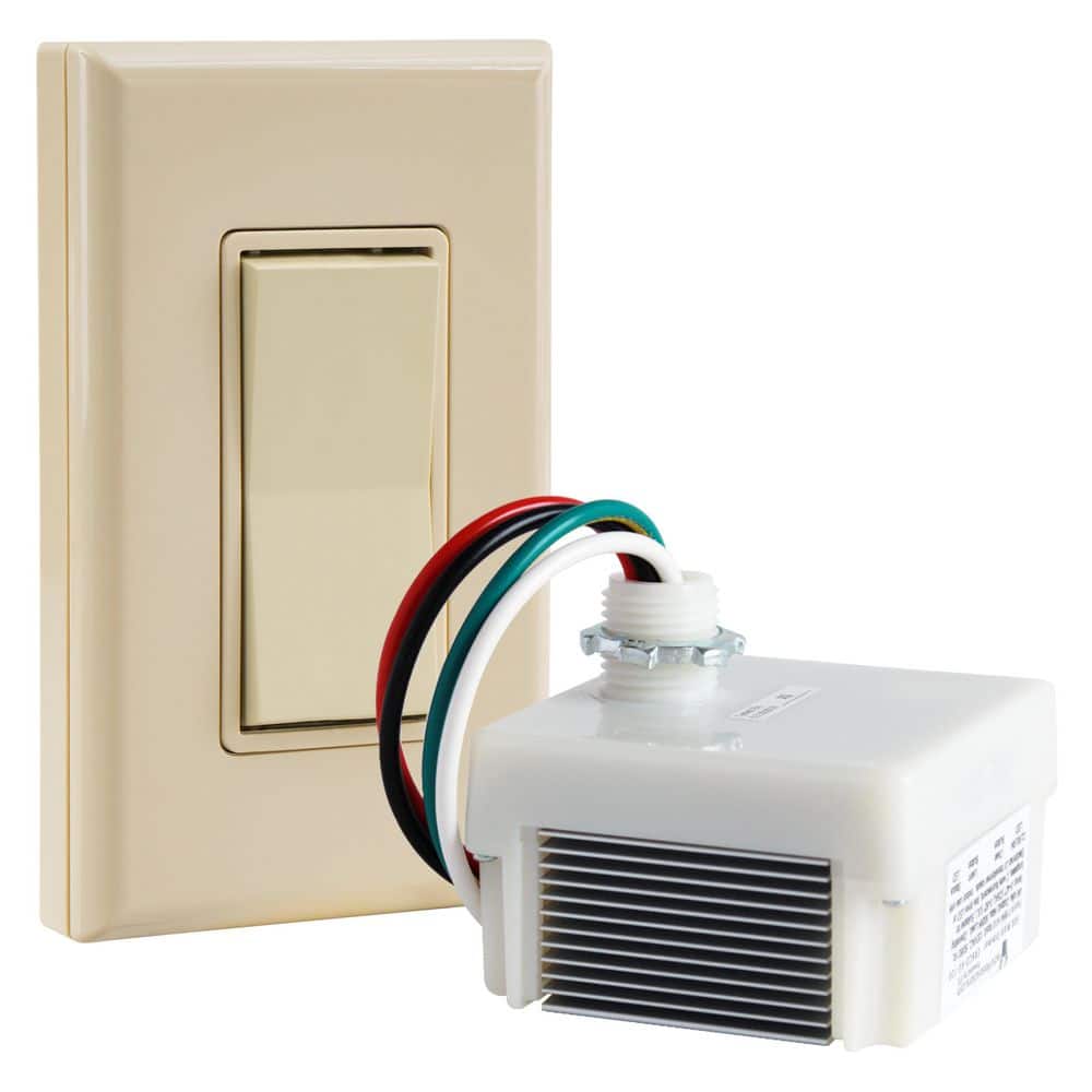 RunLessWire Battery-Free, Wireless Light Almond Rocker Dimmer Switch ...