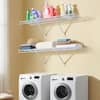 SKYSHALO Wire Shelf Kit, 4 ft., Set of 2 Wall Mounted Shelves, Heavy-Duty Carbon Steel Floating Storage White JSBCJ4YC2J00R133X001V0-SK0928