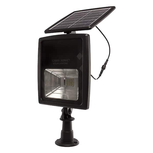 250 Lumens Black Solar Powered Dual Color Integrated LED Outdoor Landscape Flood Light (2-Pack)