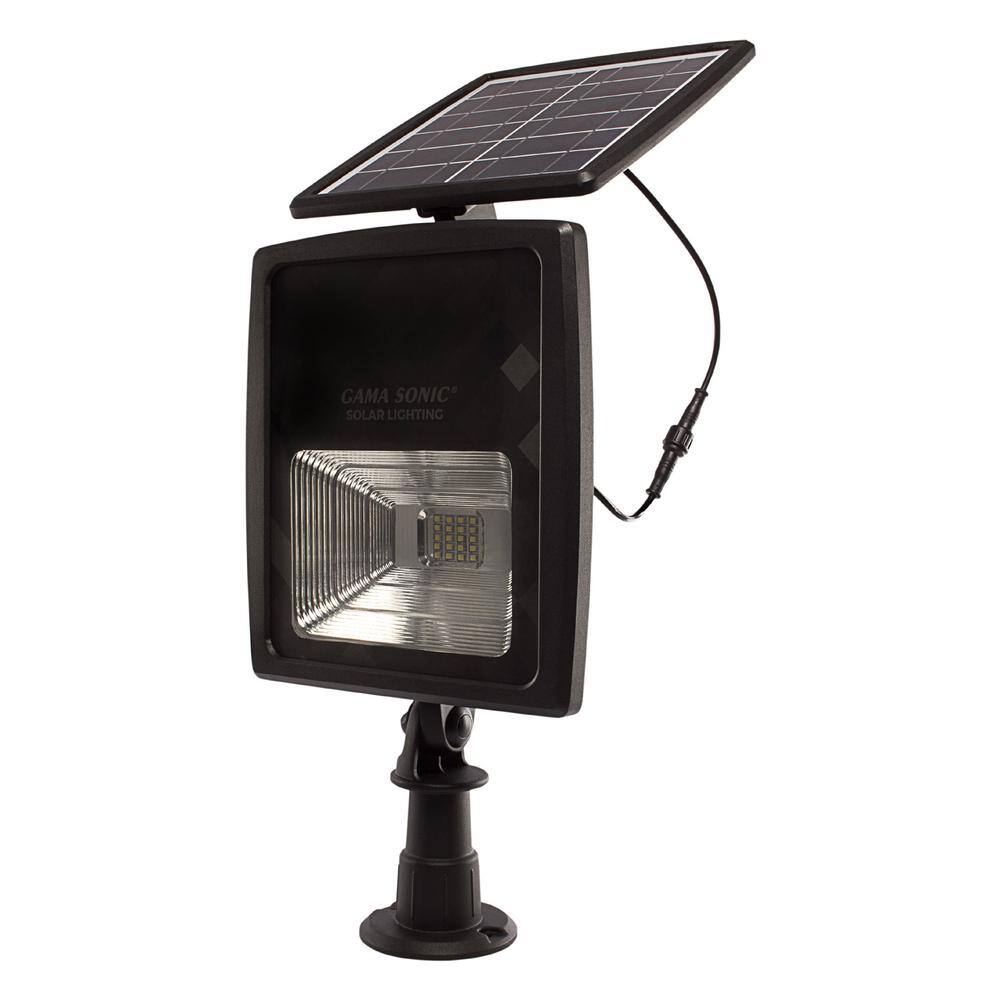 Black Matte Aluminum Solar LED Flood Light with Warm White 2700K