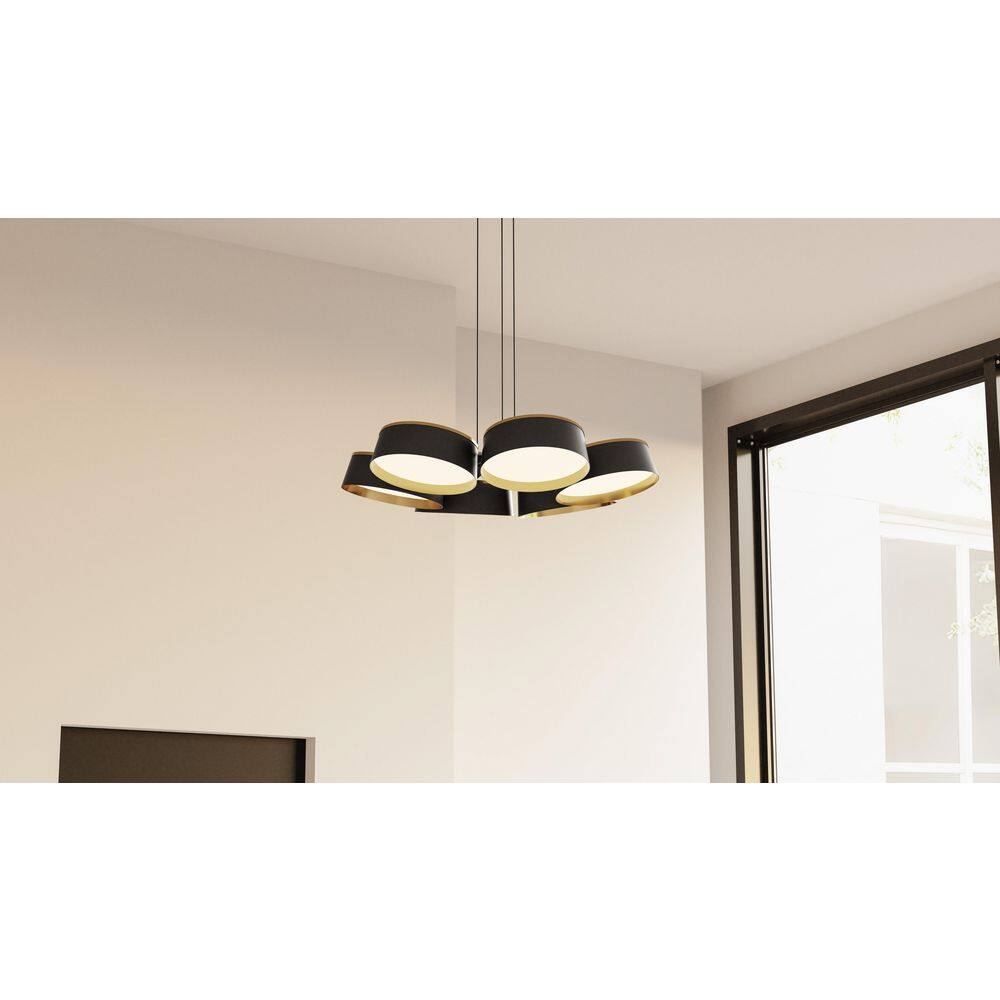 Byrnes 1-Light Integrated LED Matte Black Chandelier price history on PriceWatchPro
