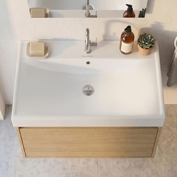 Carre 24 in. Vanity Top Bathroom Sink Single Hole