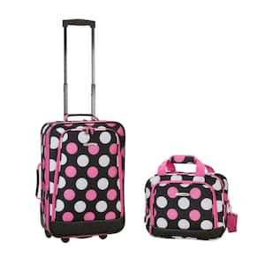 Fashion Expandable 2-Piece Carry On Softside Luggage Set, Mulpink Dot