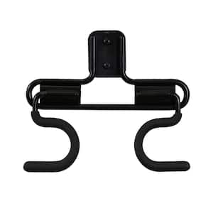50 lbs. Heavy-Duty Wall Mounted Steel Double S-Hook in Vinyl Coated Black Mounting Hardware Included