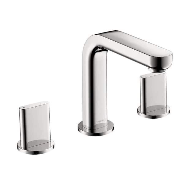 Hansgrohe Metris S 8 in. Widespread Double Handle Bathroom Faucet in Brushed Nickel
