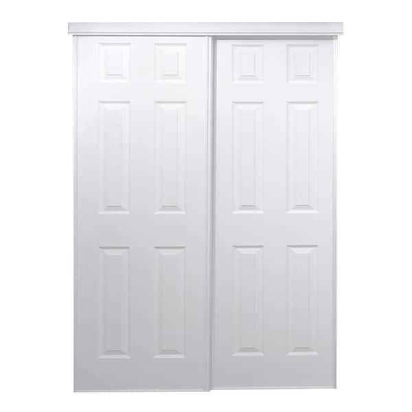 TRUporte 48 in. x 80 in. 106 Series White Composite Interior Sliding Door