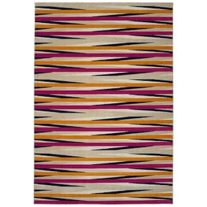 Legata Collection Pink 4'1" x 5'7" Rectangle Residential Indoor-Outdoor Area Rug