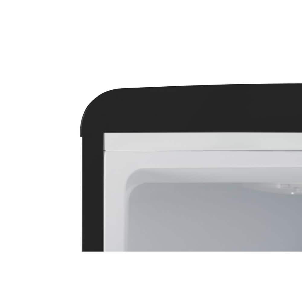 Midnight Black Compact Retro Refrigerator with Bottom Freezer