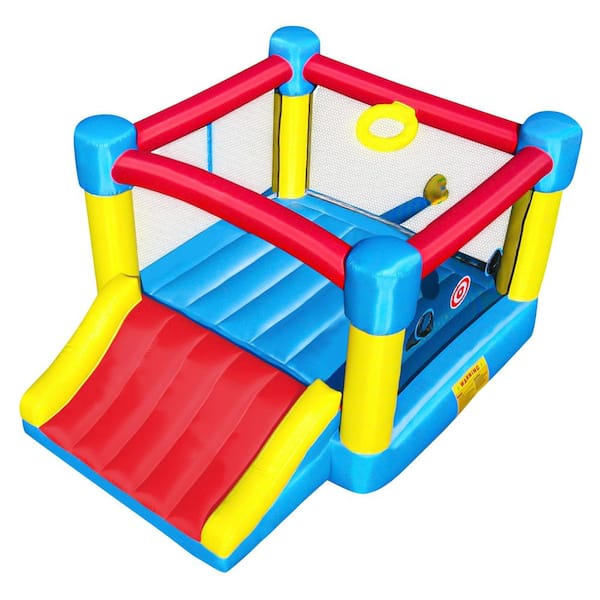 6.7 ft. x 8.4 ft. Bounce House for Kids with Slide, Ball Hoop, and Blower Included-ASTM and CPSIA Certified