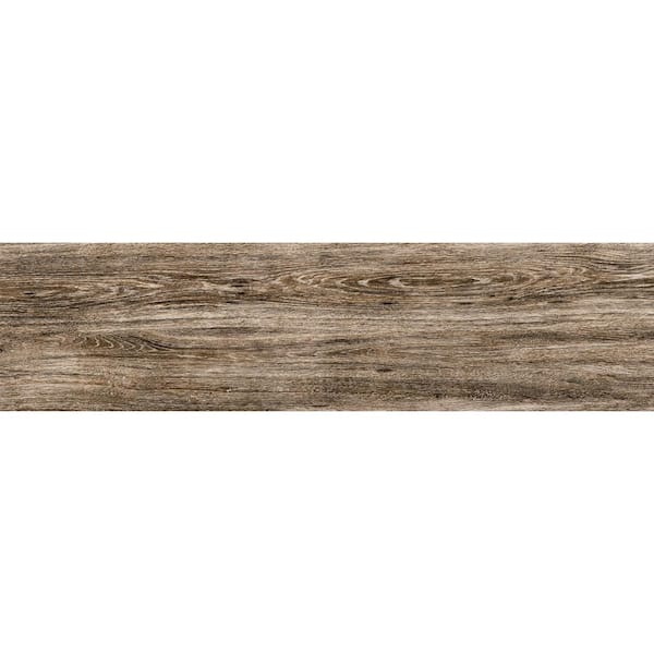 Lifeproof Pewter Wood 6 in. x 24 in. Glazed Porcelain Floor and