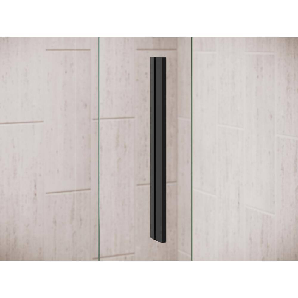 Matte Black Frameless Sliding Shower Door with Clear Glass