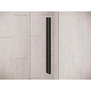 Levity 56-60 in. W x 74 in. H Sliding Frameless Shower Door in Matte Black with Crystal Clear Glass