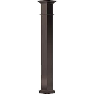 9 in. x 9 ft. Textured Brown Non-Tapered Square Shaft (Load-Bearing) Endura-Aluminum Wellington Style Column