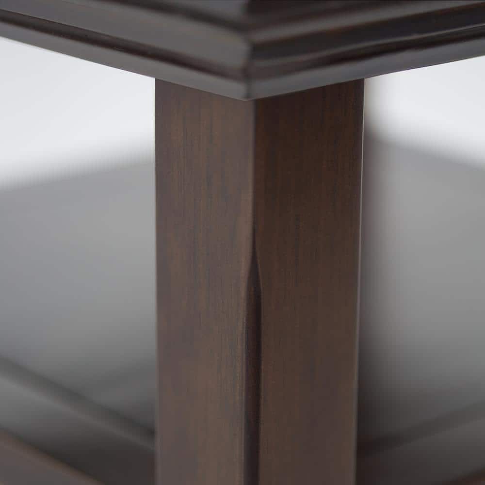 Brunette Brown Solid Wood Transitional Narrow Side Table
