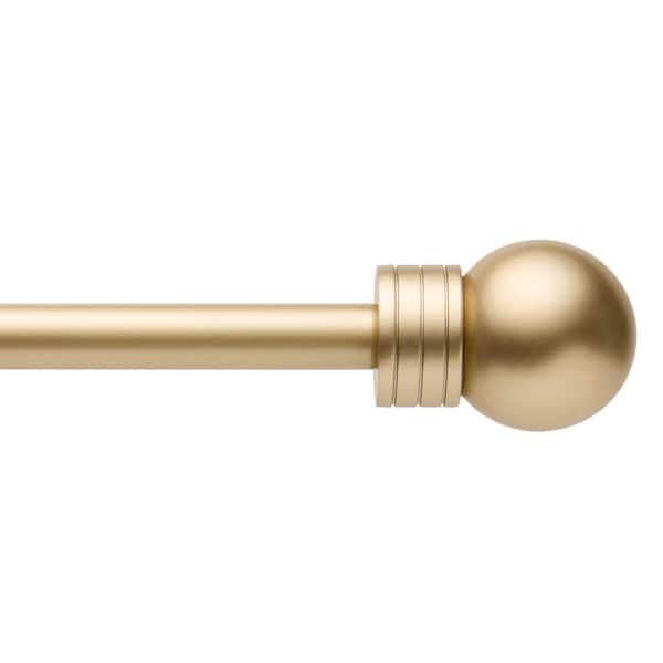Modern Sphere 36 in. x 72 in. Matte Gold Single Curtain Rod