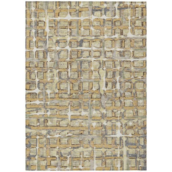 Chantille Machine Washable Indoor/Outdoor Abstract ACN2762 Wheat 10 ft. x 14 ft. Area Rug