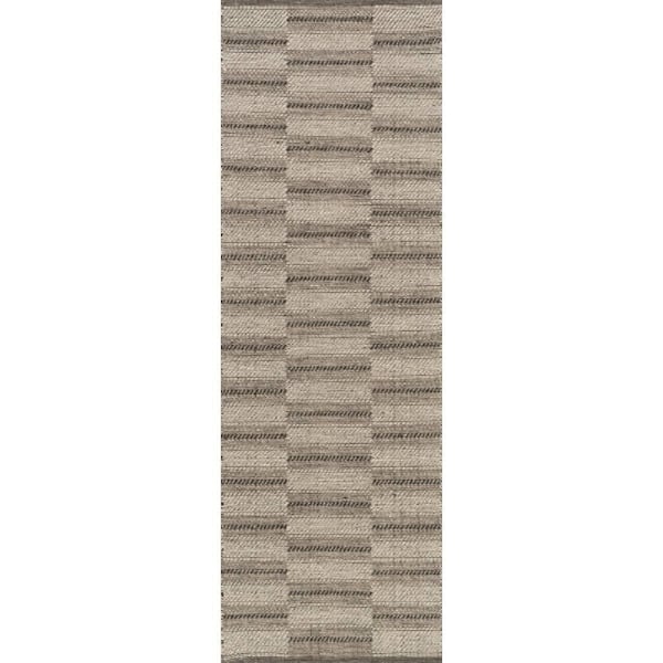 Nate Berkus x Rugs Mateo Striped Wool Cozy Brown 3 ft. x 8 ft. Indoor Runner Rug