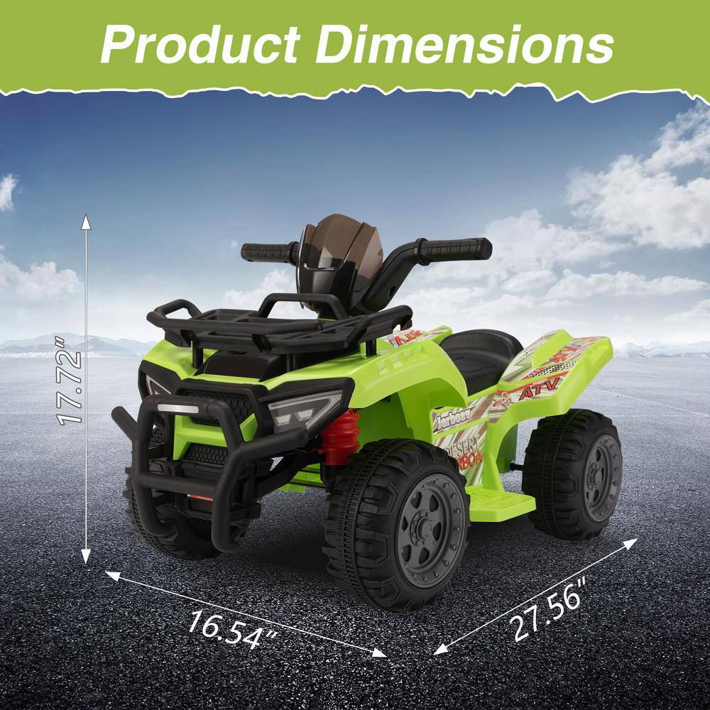 Green and Black 6-Volt Kids Ride-On ATV Car